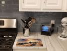 Cattle Drive at Sunset Glass Cutting Board Decorative Tempered Glass Kitchen Cutting and Serving Board Large Size Chopping Board