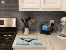 Black Skimmer Glass Cutting Board Decorative Tempered Glass Kitchen Cutting and Serving Board Large Size Chopping Board