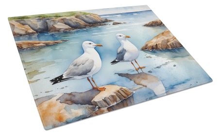 Gulls Scavenging Glass Cutting Board Decorative Tempered Glass Kitchen Cutting and Serving Board Large Size Chopping Board (Default: Default)