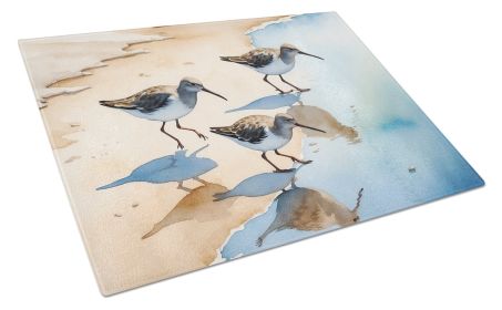 Sandpipers Glass Cutting Board Decorative Tempered Glass Kitchen Cutting and Serving Board Large Size Chopping Board (Default: Default)