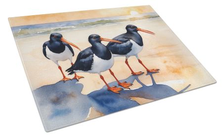Oystercatchers Foraging Glass Cutting Board Decorative Tempered Glass Kitchen Cutting and Serving Board Large Size Chopping Board (Default: Default)