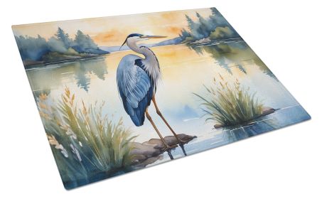 Blue Heron in the Golden Hour Glass Cutting Board Decorative Tempered Glass Kitchen Cutting and Serving Board Large Size Chopping Board (Default: Default)