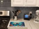 Summer Manatee Glass Cutting Board Decorative Tempered Glass Kitchen Cutting and Serving Board Large Size Chopping Board
