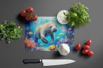 Summer Manatee Glass Cutting Board Decorative Tempered Glass Kitchen Cutting and Serving Board Large Size Chopping Board