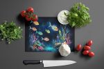 Bioluminescent Fish Glass Cutting Board Decorative Tempered Glass Kitchen Cutting and Serving Board Large Size Chopping Board