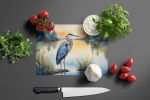 Blue Heron in the Golden Hour Glass Cutting Board Decorative Tempered Glass Kitchen Cutting and Serving Board Large Size Chopping Board