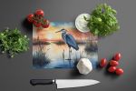 Blue Heron Setting Sun Glass Cutting Board Decorative Tempered Glass Kitchen Cutting and Serving Board Large Size Chopping Board