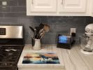 Blue Heron Setting Sun Glass Cutting Board Decorative Tempered Glass Kitchen Cutting and Serving Board Large Size Chopping Board